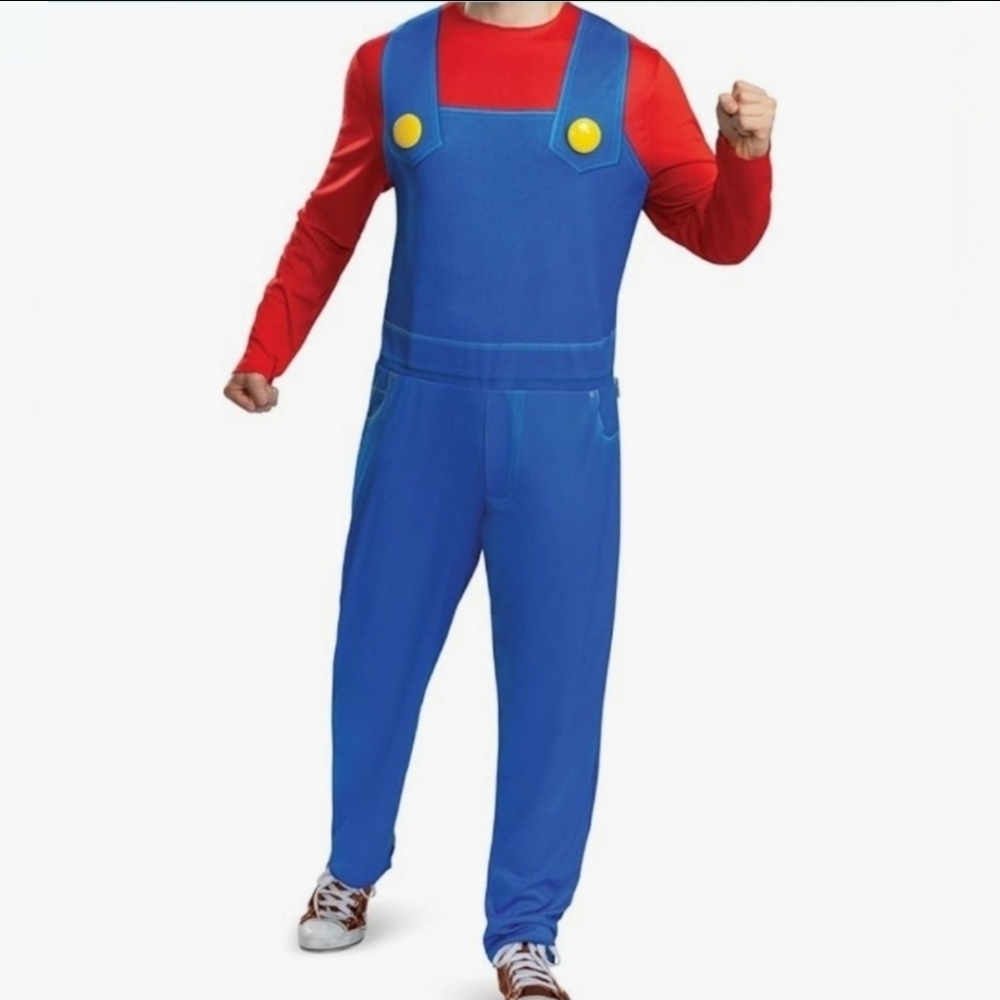 Kids XL Mario Overalls With Shirt, Super Mario Bros Costume